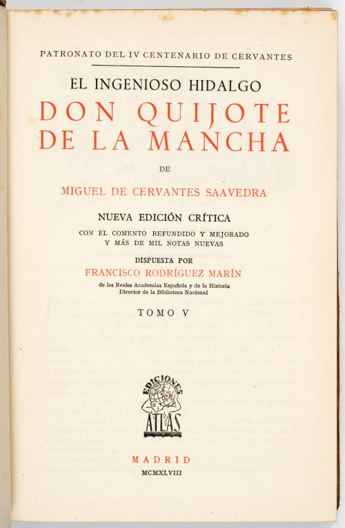 Rodríguez Marín, Francisco : El ingenioso hidalgo Don Quijo
