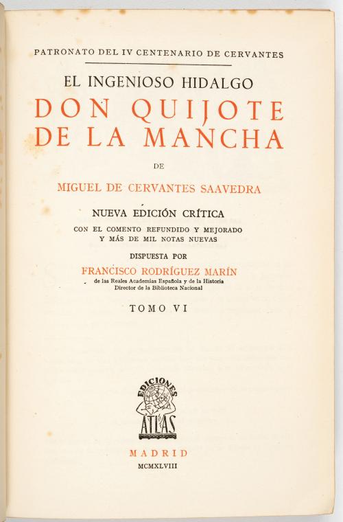 Rodríguez Marín, Francisco : El ingenioso hidalgo Don Quijo