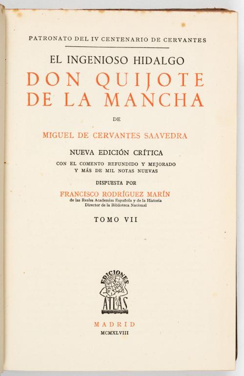 Rodríguez Marín, Francisco : El ingenioso hidalgo Don Quijo