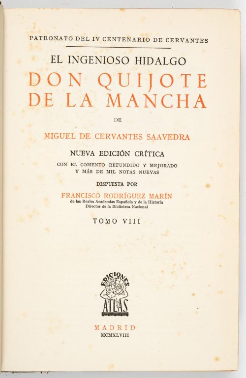Rodríguez Marín, Francisco : El ingenioso hidalgo Don Quijo