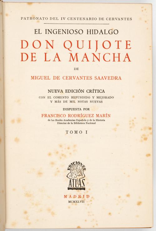 Rodríguez Marín, Francisco : El ingenioso hidalgo Don Quijo