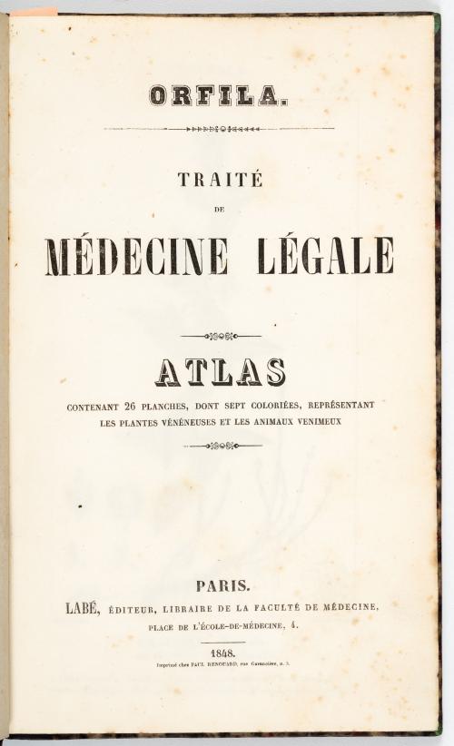 Orfila, Mateo José Buenaventura : Atlas del Traité de médec