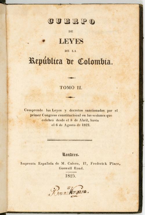 Cuerpo de leyes de la República de Colombia, publicada en L