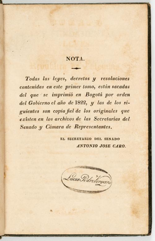 Cuerpo de leyes de la República de Colombia, publicada en L