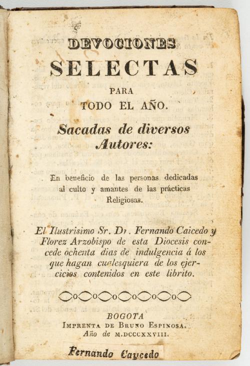 Novenas bogotanas, 1817-1827