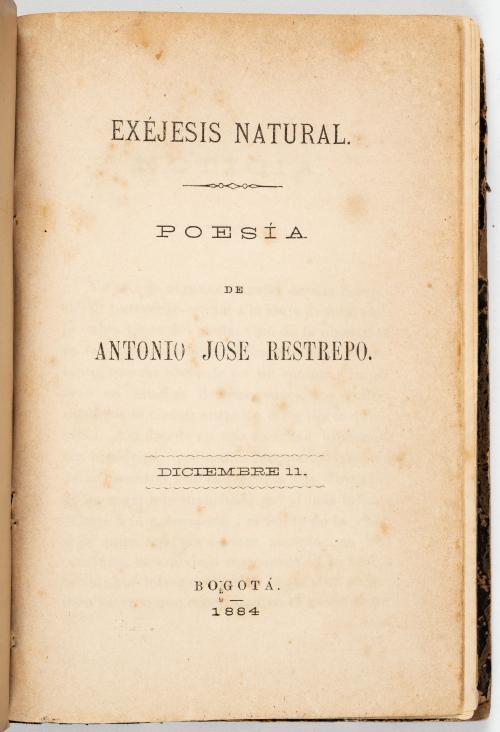 [Dedicatoria J. Isaacs] Miscelánea - textos literarios colo