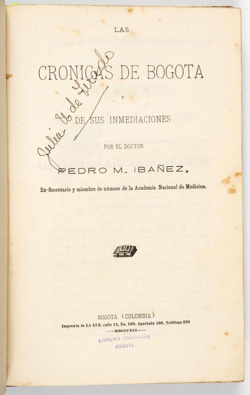 Ibañez, Pedro María : Bogotá y sus inmediaciones