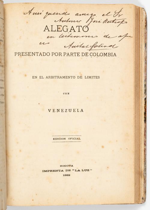 VV.AA. : Miscelánea Alegato de límites Colombia y Venezuela 