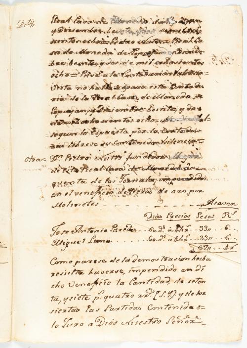 Nates, Pedro : Manuscrito Don Pedro Nates fundidor de oro