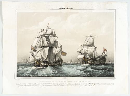 Grabado El valeroso capitán de fragata D. Blas de Lezo