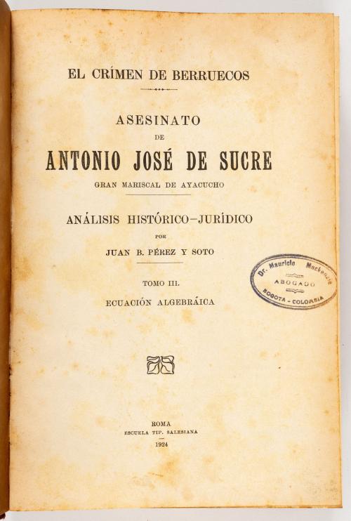 Pérez y soto, Juan B.  : El crimen de Barruecos. Asesinato 