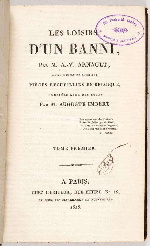 Les Loisirs D&#39;un Banni. Tomos I y II