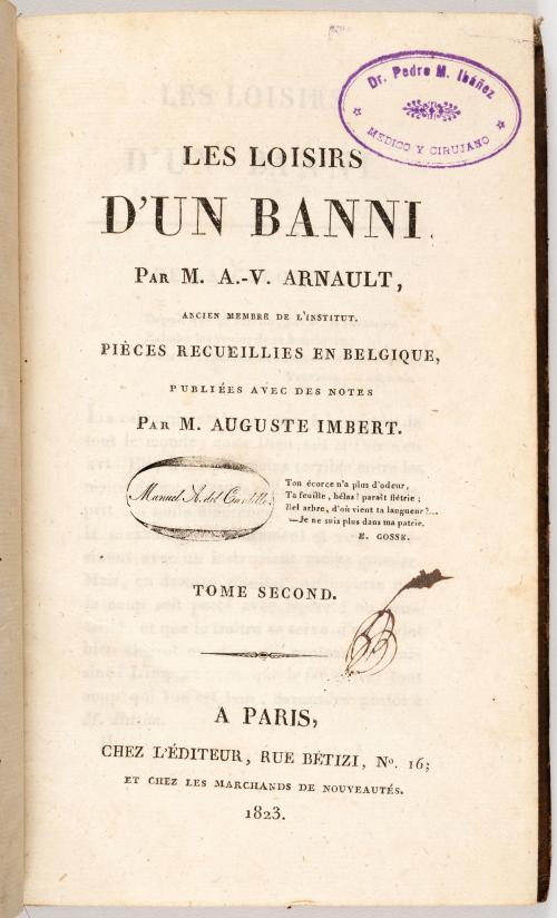 Les Loisirs D&#39;un Banni. Tomos I y II