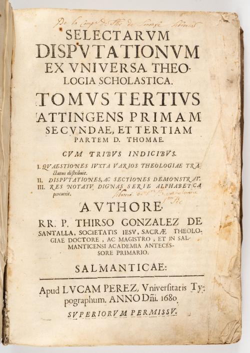 Selectarum disputationum ex universa theologia scholastica