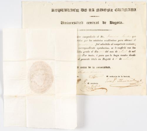 Certificado de estudios de Francisco Santos