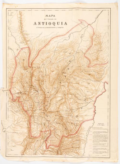 Uribe Ángel, Manuel  : Mapa del Estado de Antioquía al tiem