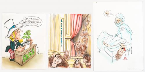 Colección de caricaturas de crítica social, por Bayona