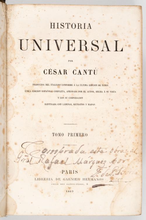 Cantú, César : Historia Universal. TI al TX