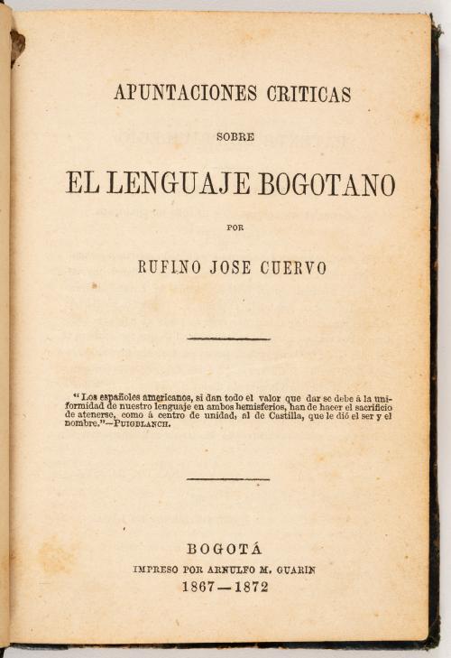 Apuntaciones críticas sobre el lenguaje bogotano