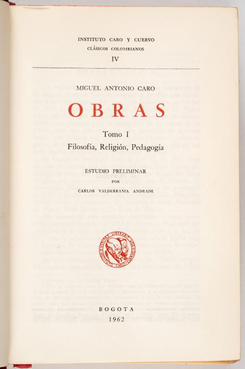 Colección de Obras. Clásicos colombianos I, II, IV, VI, VII