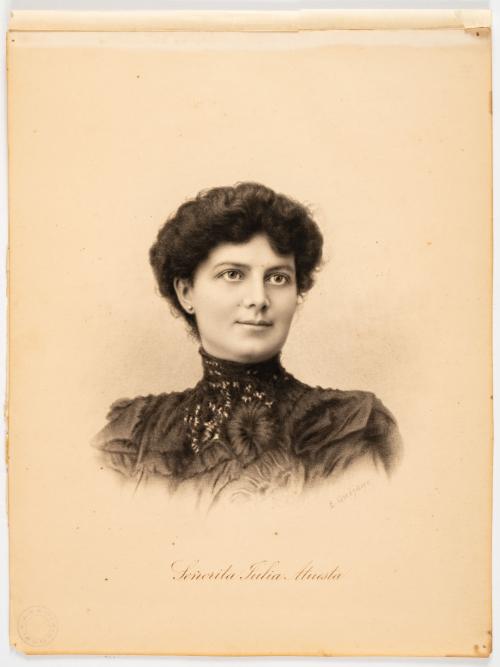 Retrato de una dama en carboncillo 