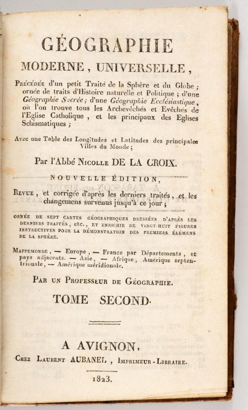 Croix, Nicolle De la : Géographie moderne, universelle. Vol