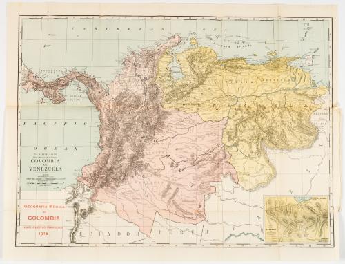 The Rand-McNally new library atlas map of Colombia and Vene