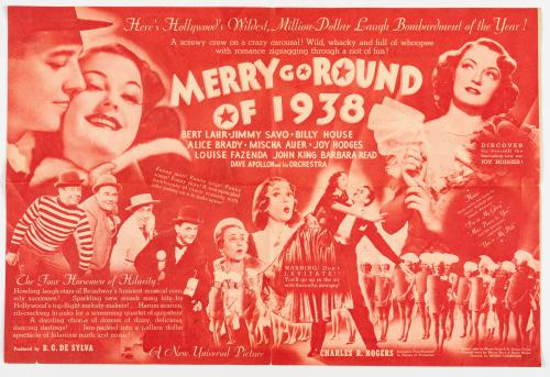 Panfleto publicitario de Merry go Round of 1938