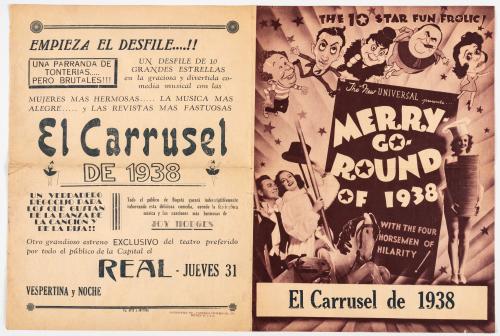 Panfleto publicitario de Merry go Round of 1938