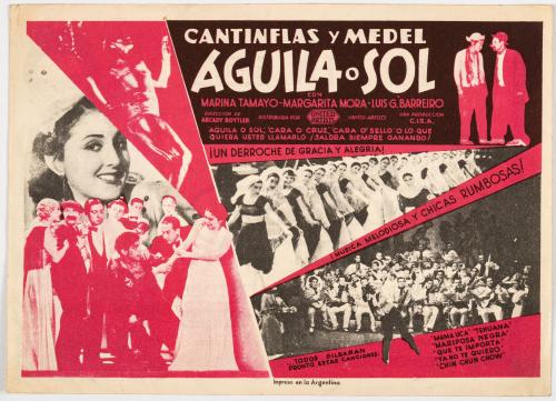 Pieza publicitaria de Cantinflas y Medel. Águilas o Sol