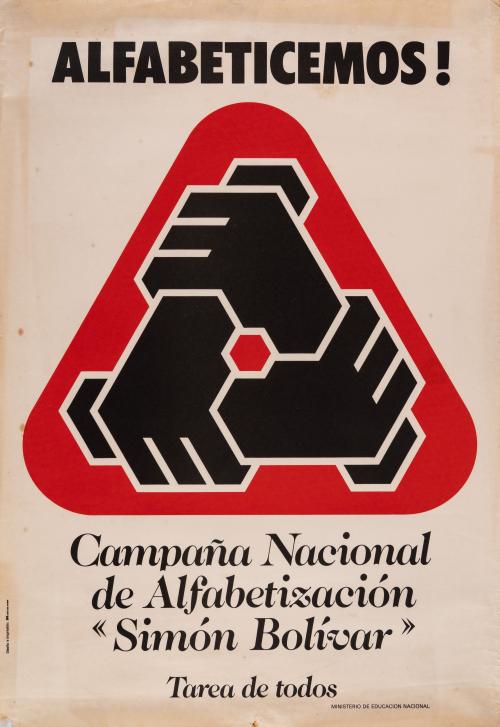 Carteles sobre educación, organización estudiantil y alfabe