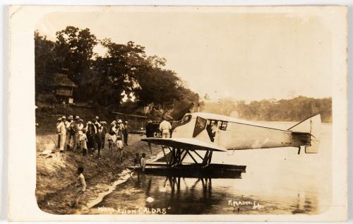 Postal de SCADTA. Hidroavión 