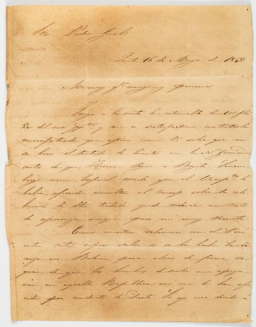 Gual, Pedro : Conjunto de cartas, documentos y comunicacion