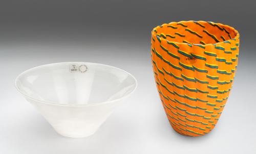 Cuenco Mezza filigrana y jarrón Calabaza Venini