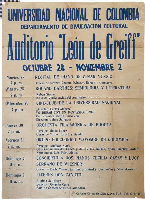 Universidad Nacional de Colombia, departamento de divulgaci