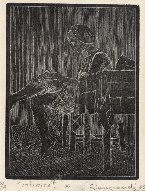 Umberto Giangrandi Italia, 1943 : Mirandosi allo specchio;