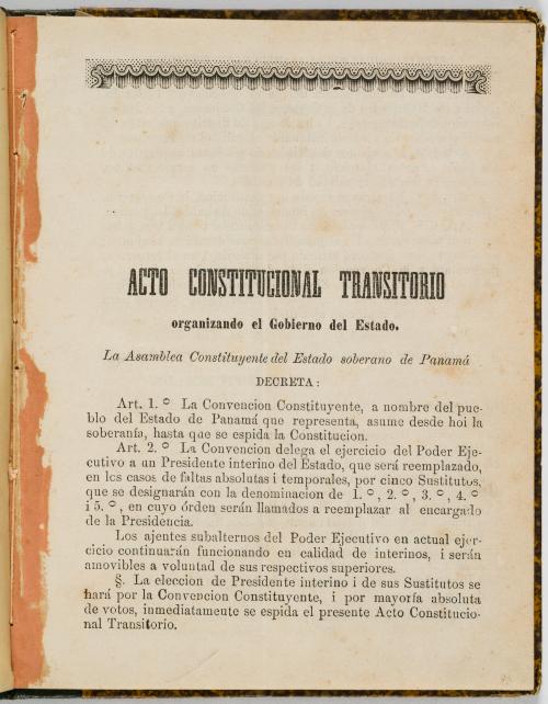 Asamblea Constituyente : [miscelánea panameña] Constitución