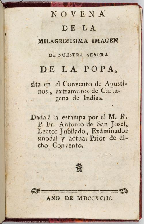 San José, Antonio de : Novena de la milagrosísima imagen de
