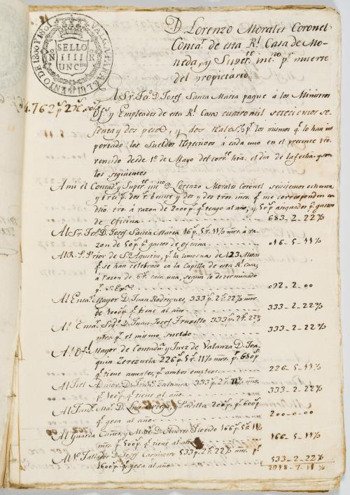 Saliquet y Negrete, Antonio : Coronel de los R Exercitas y 