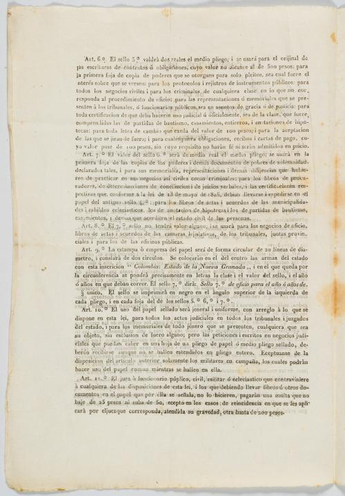 La Convencion del Estado de la Nueva Granada. Decreta: [Ley