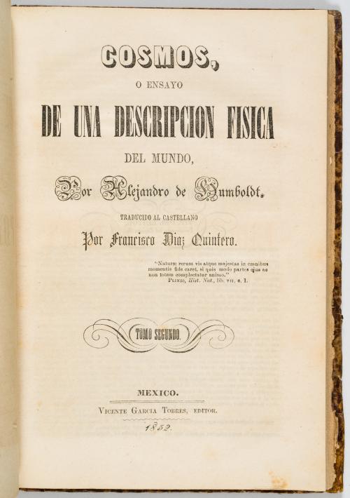 Humboldt, Alexander von  : Cosmos o ensayo de una descripci