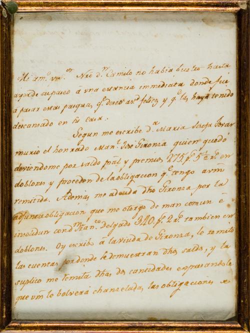 Carta firmada por José González Llorente sobre el pago de d