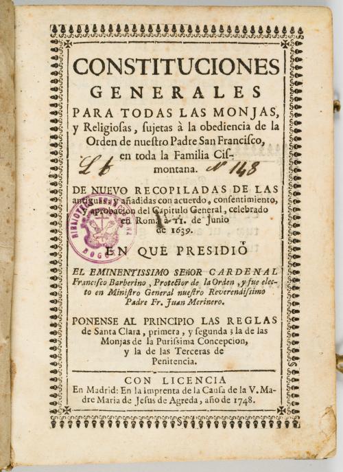         Franciscanas, Clarisas : Constituciones generales 
