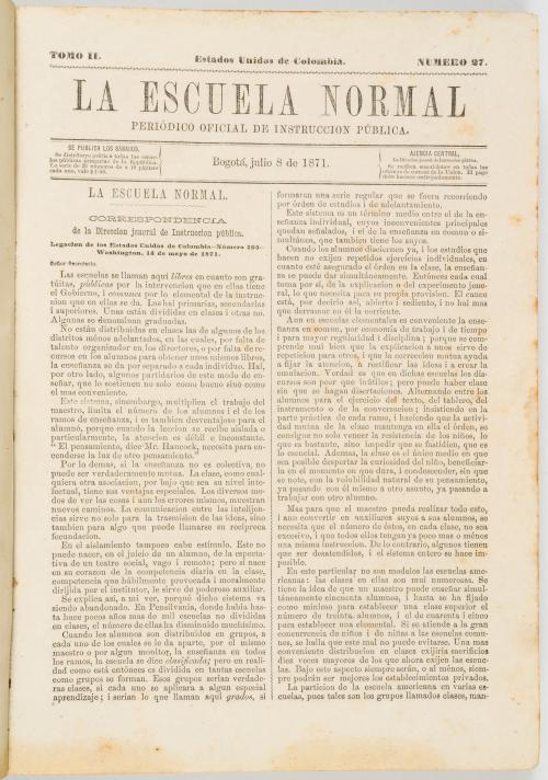 La escuela normal. Periódico oficial de instrucción pública