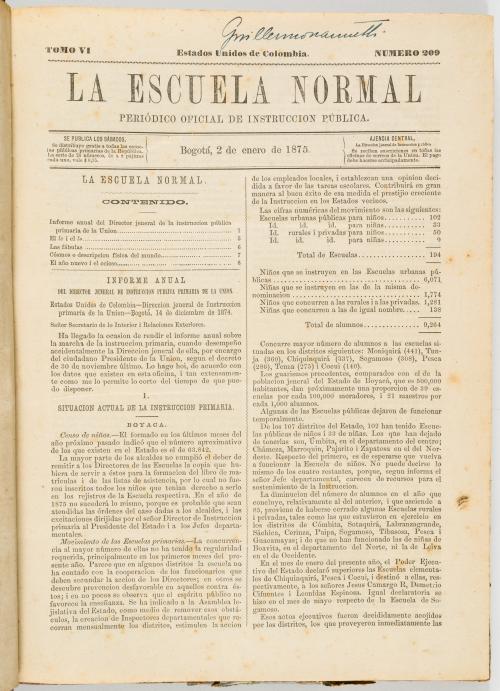 La escuela normal. Periódico oficial de instrucción pública