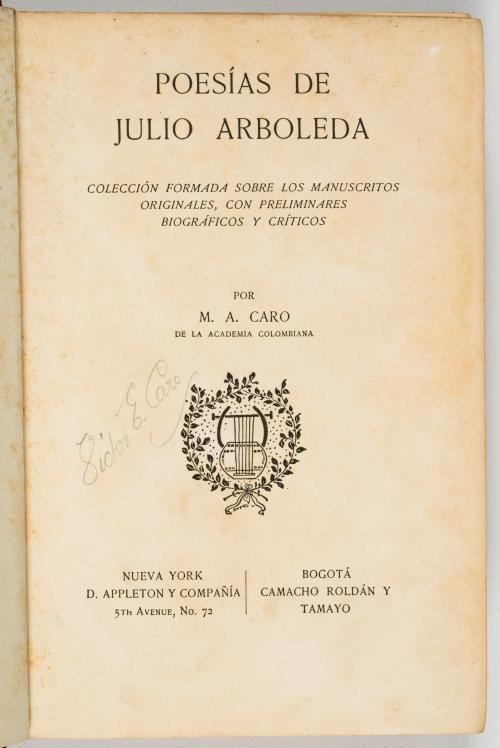 Conjunto de obras poéticas y literarias colombianas del sig