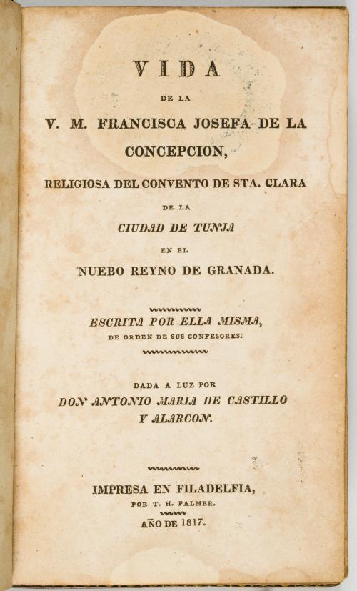 Castillo y Alarcón, Antonio María de : Vida de la V. M. Fra