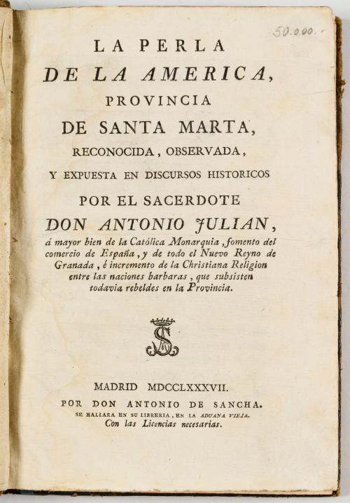 Julián (o Julià), Antonio : La perla de la América, provinc
