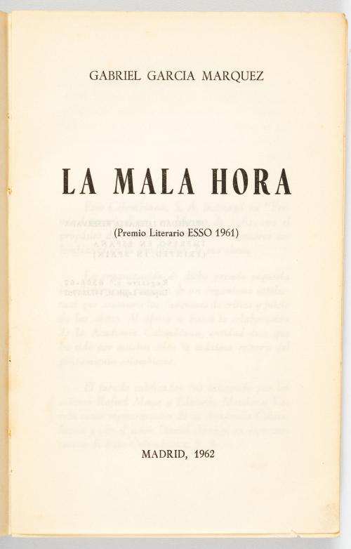 García Márquez, Gabriel : La mala hora