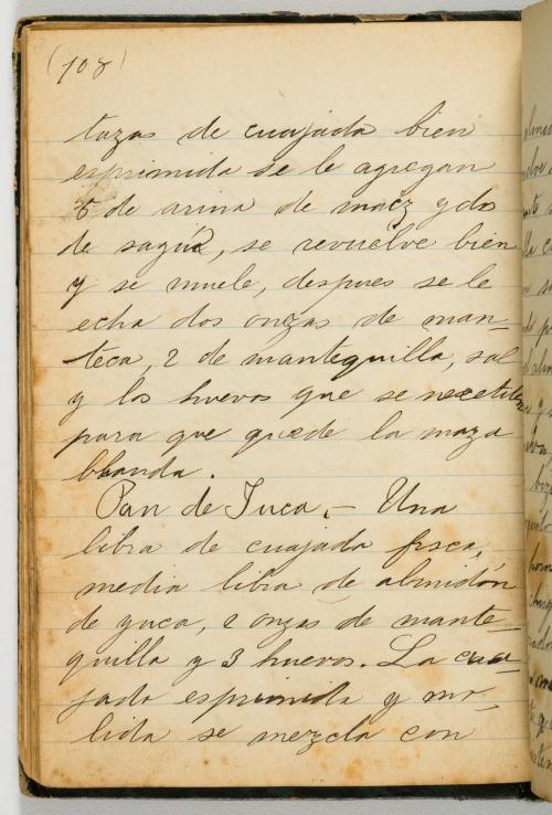 Cuaderno manuscrito de recetas. Colombia, 1892.